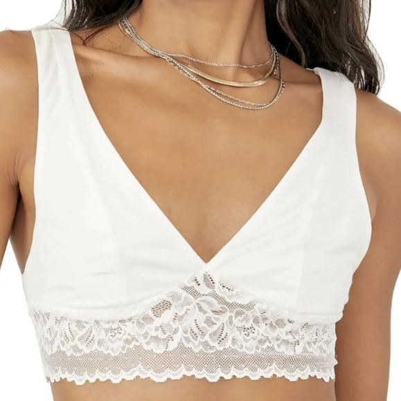 Free PEOPLE intimately essential longline bralette bra ivory xs - Picture 3 of 9